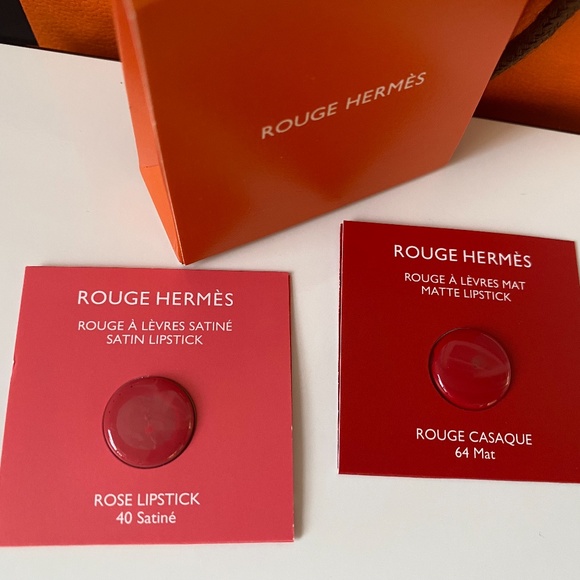 HERMES ROUGE HERMES ROUGE CASAQUE RED LIPSTICK 40 SATINE 64 MATTE SAMPLES - Picture 6 of 7
